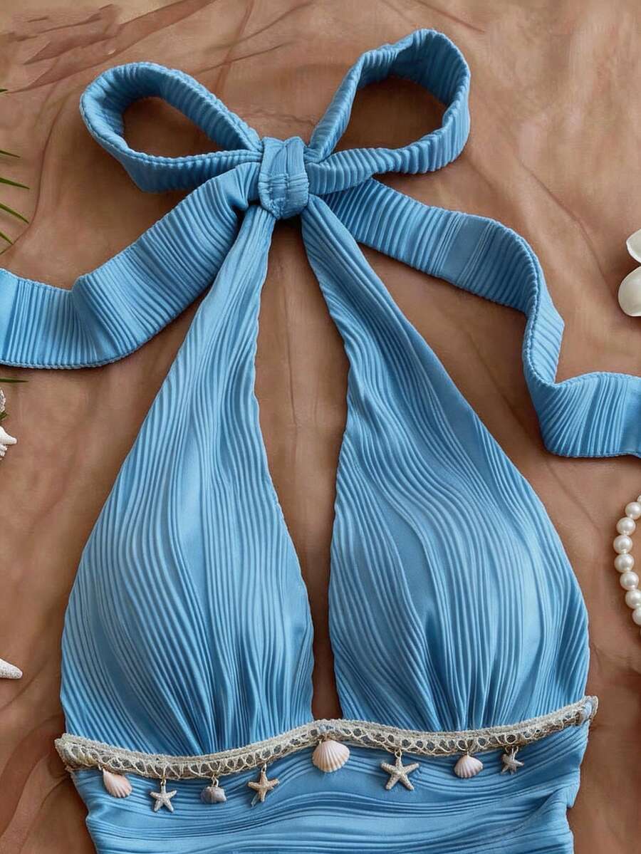 Shelby™ | Shell Tie-Back Halter Dress
