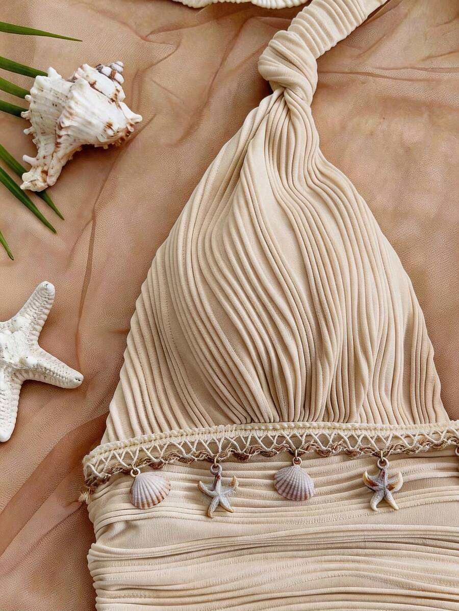 Shelby™ | Shell Tie-Back Halter Dress