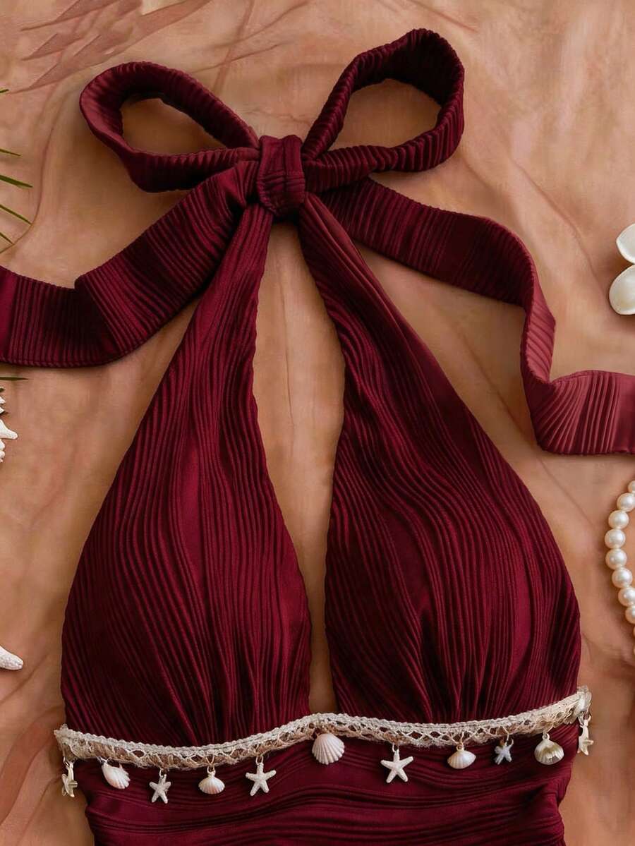 Shelby™ | Shell Tie-Back Halter Dress