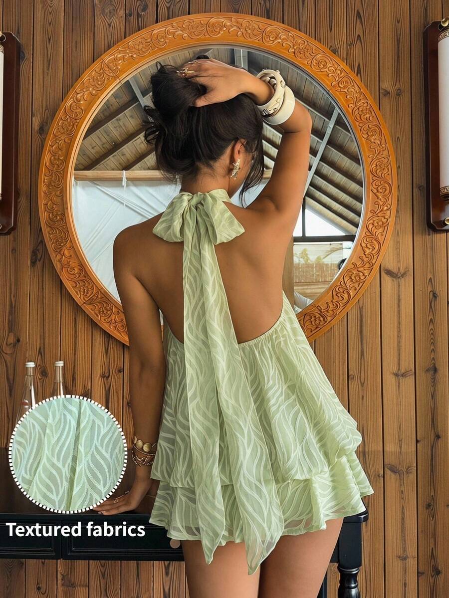Saoirse™ | Contrast Lace Halter Mini Dress