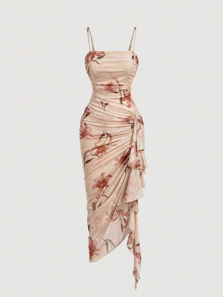Anika™ | Ruffle Hem Floral Midi Dress