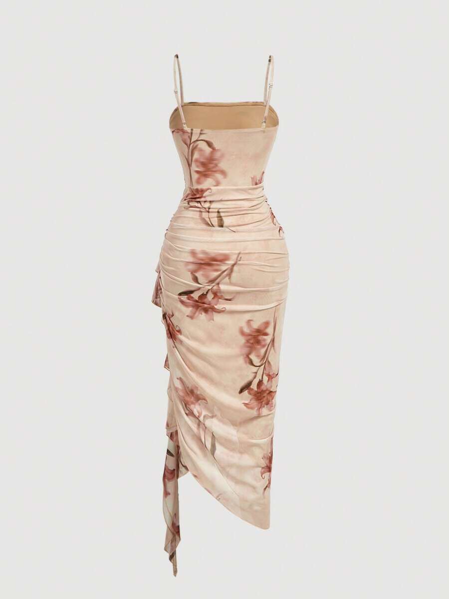 Anika™ | Ruffle Hem Floral Midi Dress