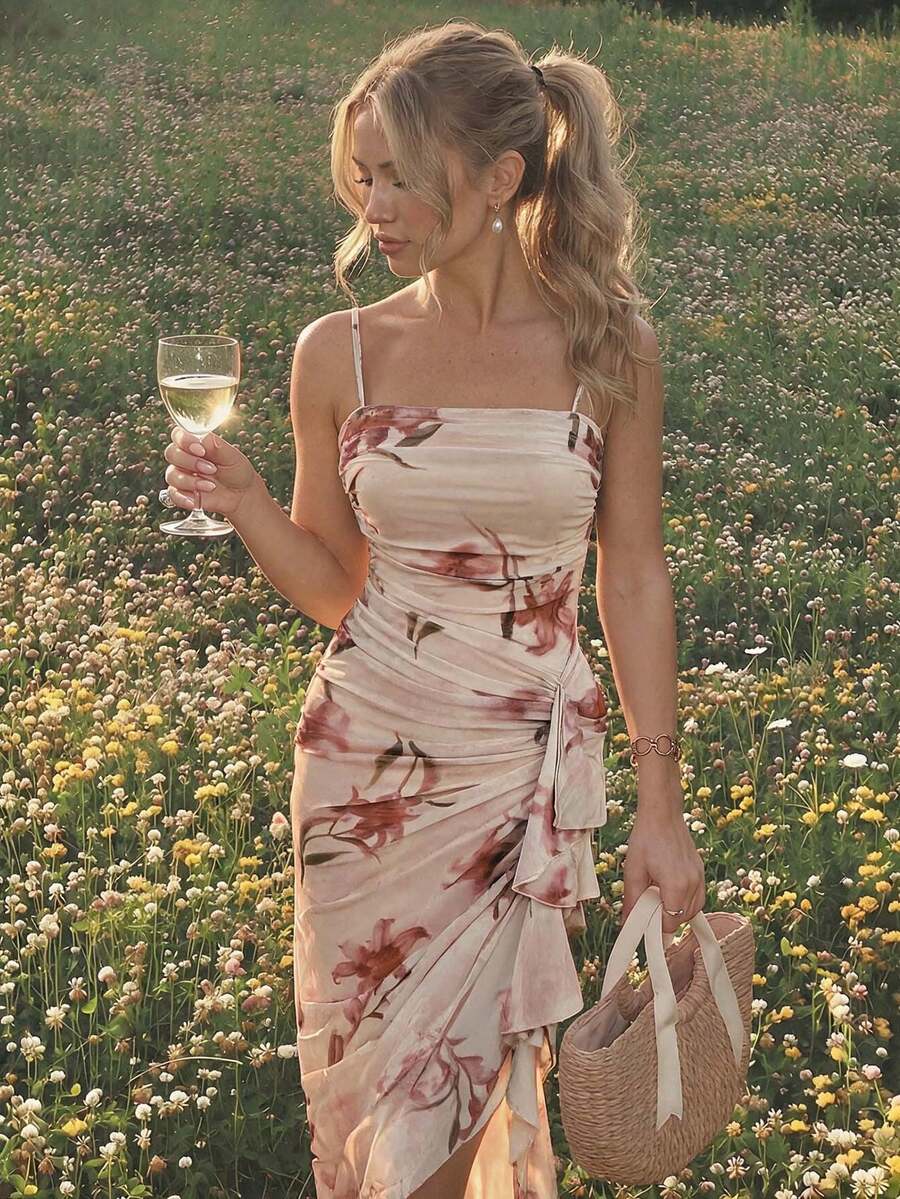 Anika™ | Ruffle Hem Floral Midi Dress