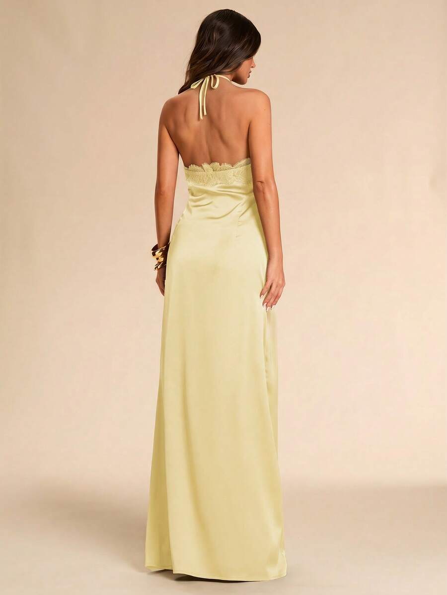 Giselle™ | Halter Lace Maxi Dress