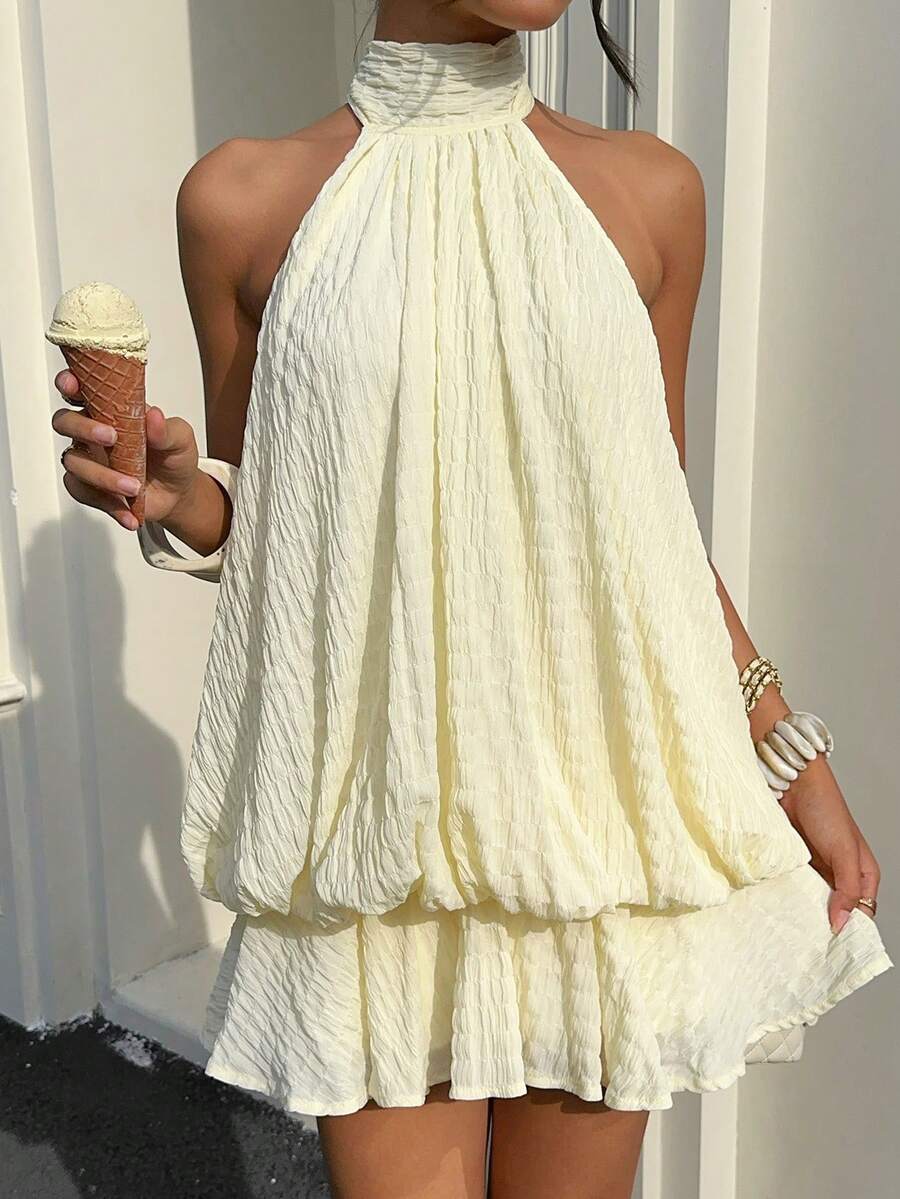 Saoirse™ | Contrast Lace Halter Mini Dress