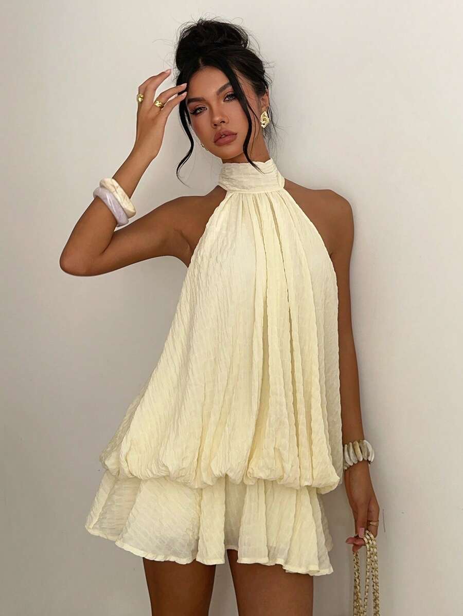 Saoirse™ | Contrast Lace Halter Mini Dress