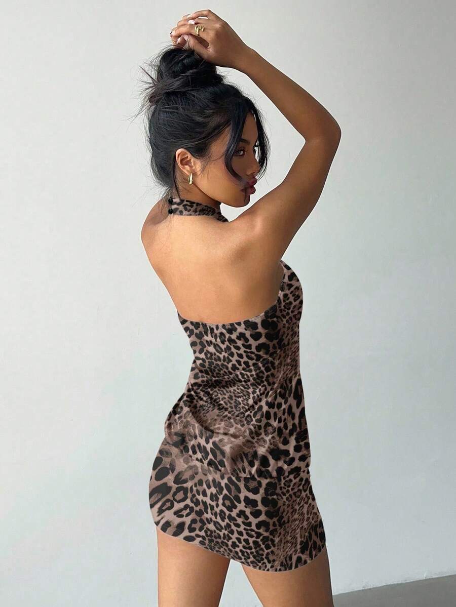 Cassia™ | Metallic Button Halter Mini Dress