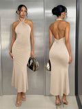 Oriel™ | Twist Halter Mermaid Maxi Dress