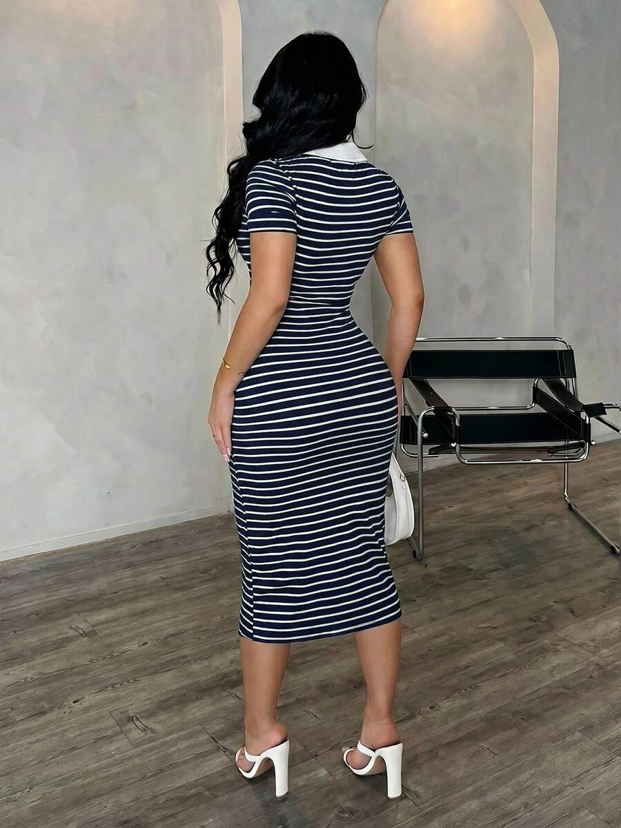Cosima™ | Striped Polo Midi Dress
