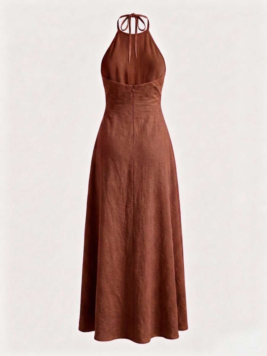 Greta™ | Halter Pocket Maxi Dress