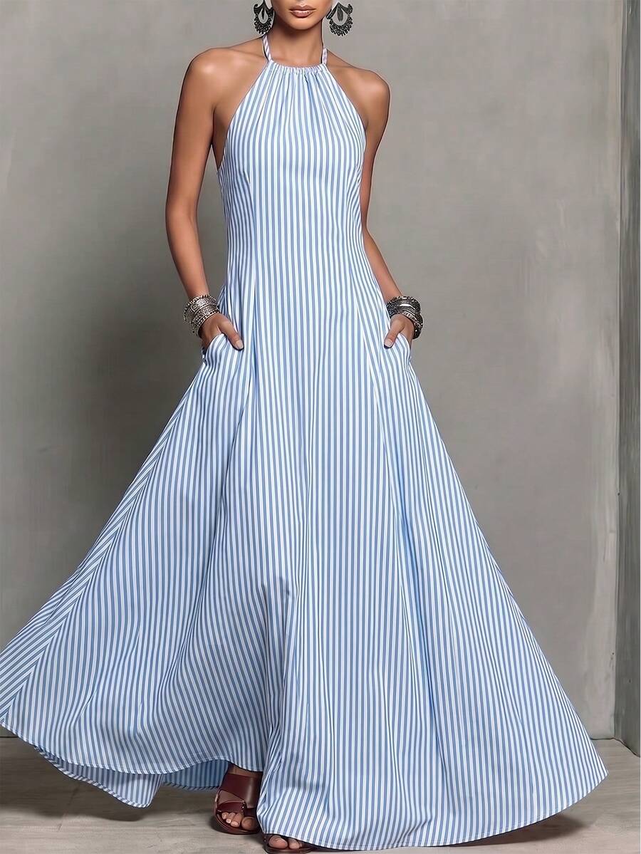 Greta™ | Halter Pocket Maxi Dress