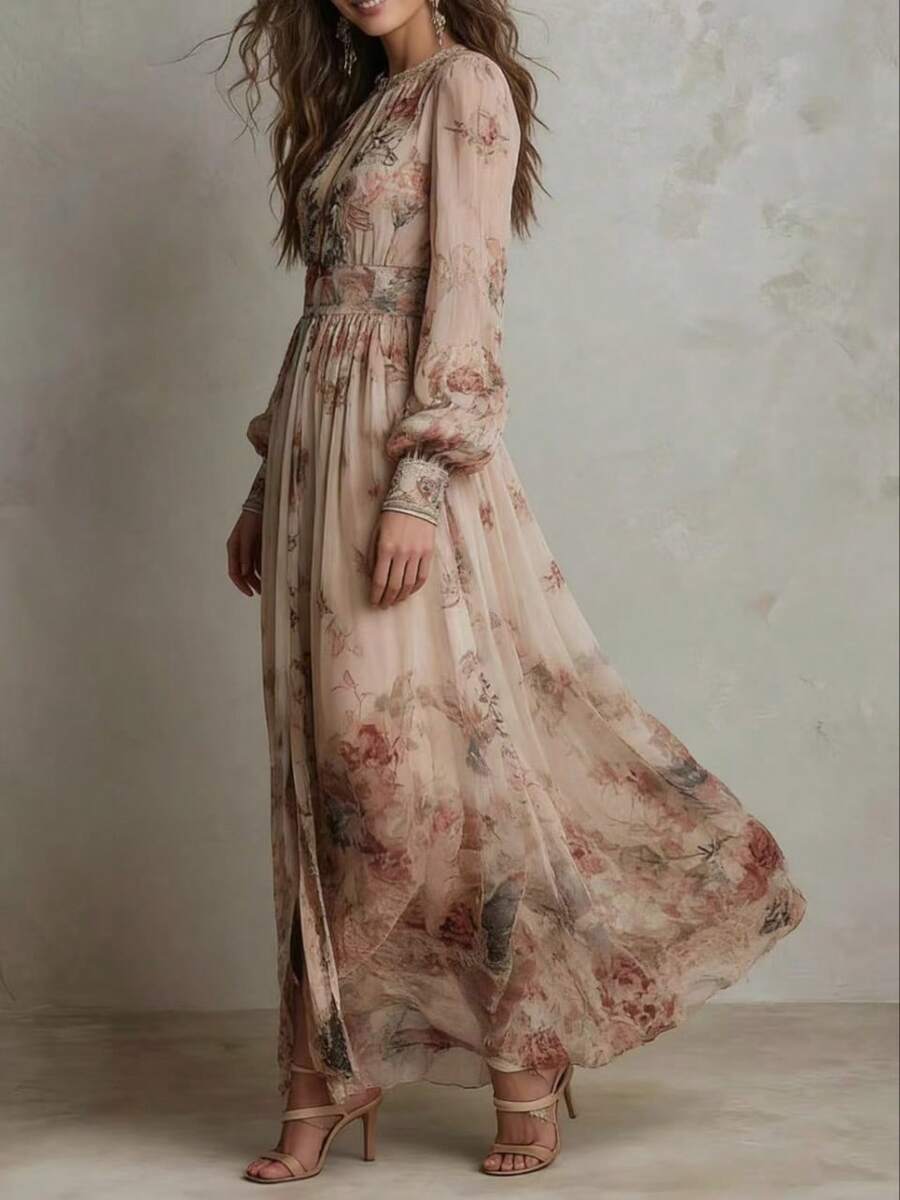 Blythe™ | Floral Chiffon Maxi Dress