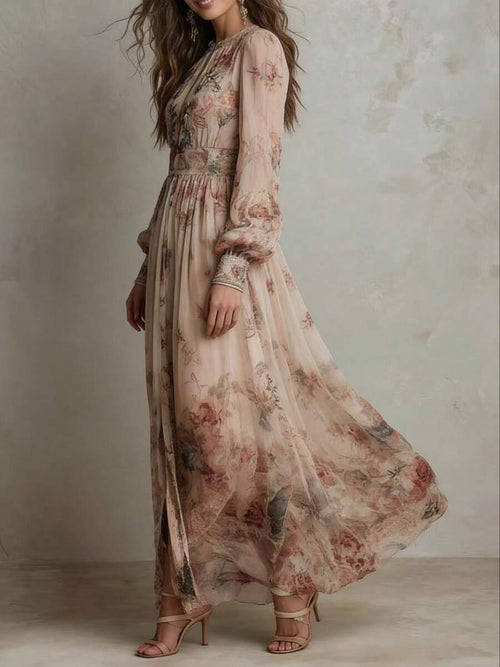 Blythe™ | Floral Chiffon Maxi Dress