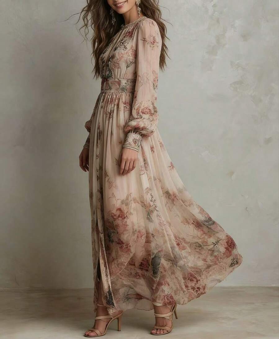 Blythe™ | Floral Chiffon Maxi Dress