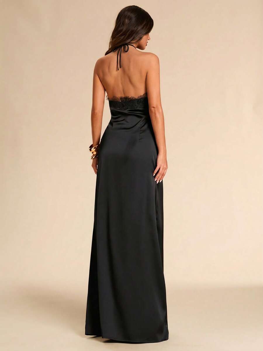 Giselle™ | Halter Lace Maxi Dress