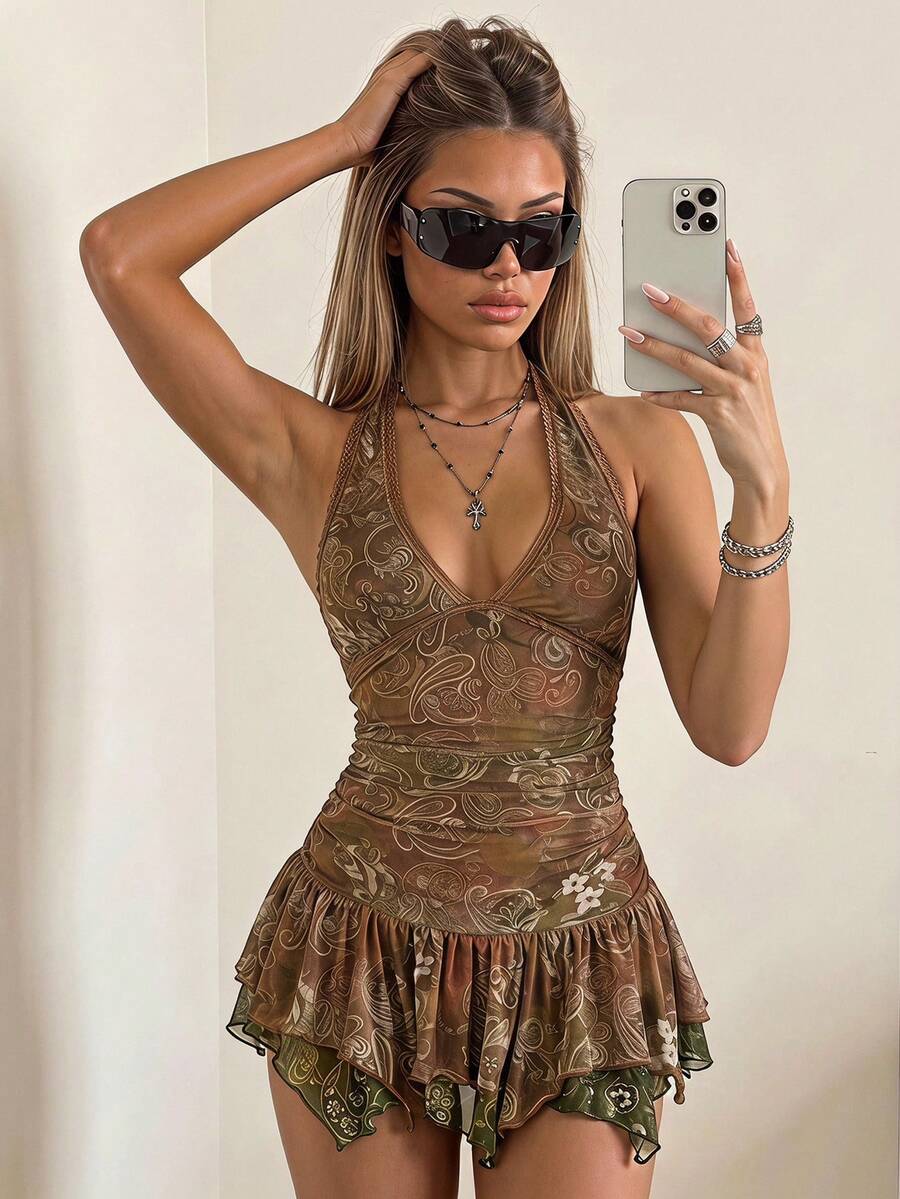 Indigo™ | Paisley Halter Mini Dress