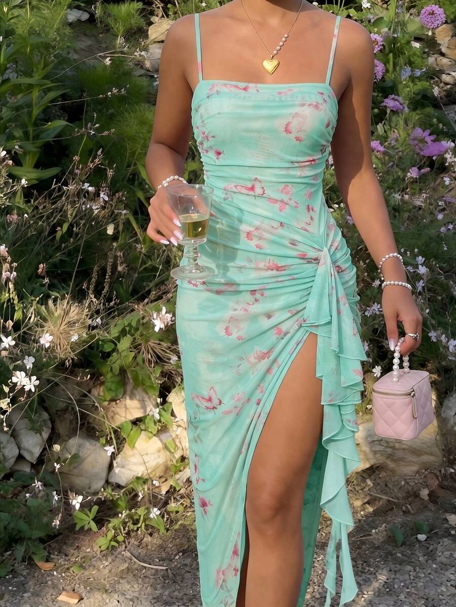 Anika™ | Ruffle Hem Floral Midi Dress