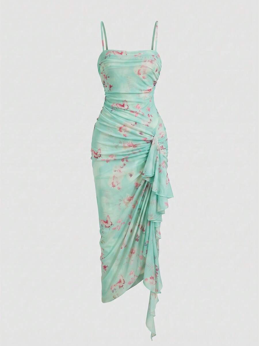 Anika™ | Ruffle Hem Floral Midi Dress