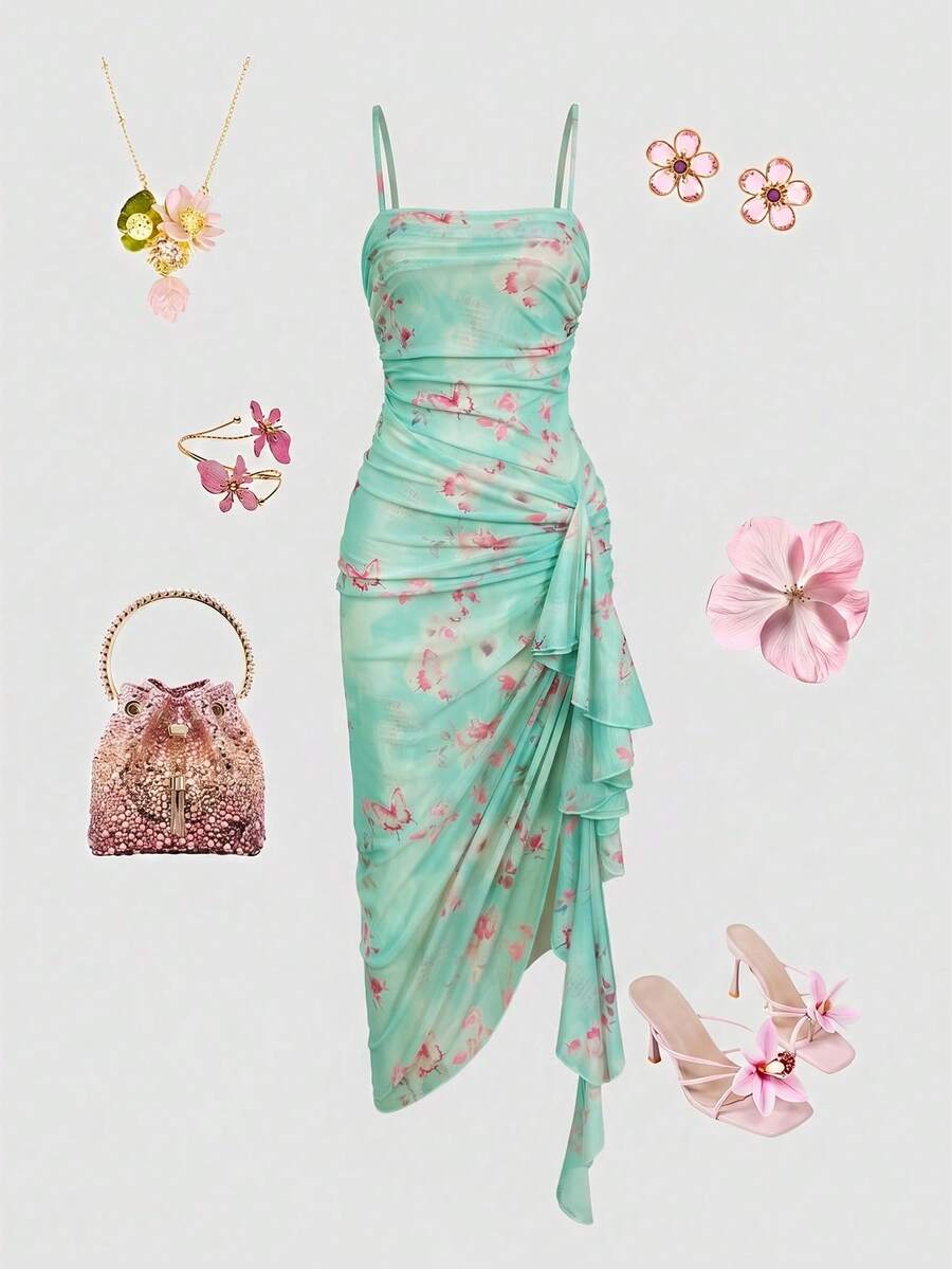 Anika™ | Ruffle Hem Floral Midi Dress