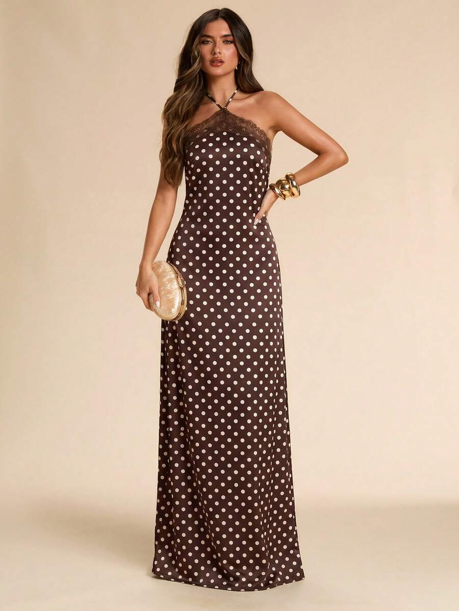 Giselle™ | Halter Lace Maxi Dress