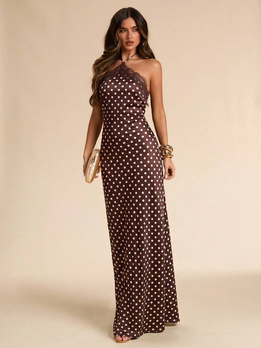 Giselle™ | Halter Lace Maxi Dress