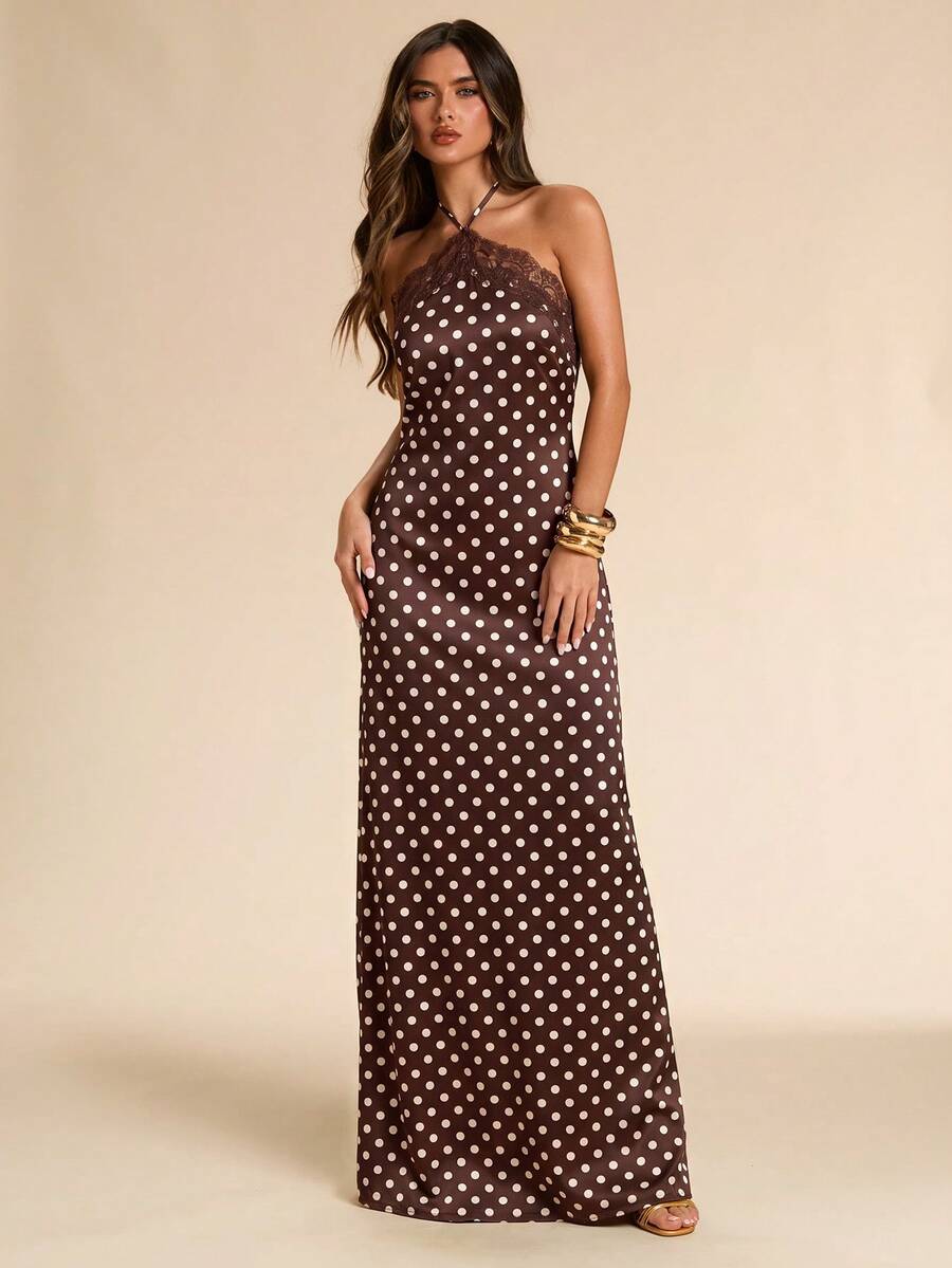 Giselle™ | Halter Lace Maxi Dress