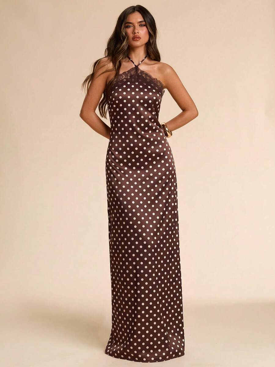 Giselle™ | Halter Lace Maxi Dress