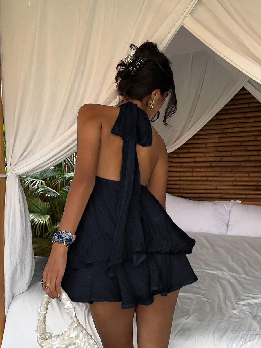 Saoirse™ | Contrast Lace Halter Mini Dress