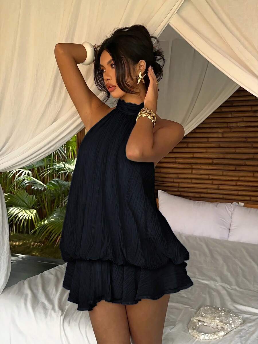Saoirse™ | Contrast Lace Halter Mini Dress