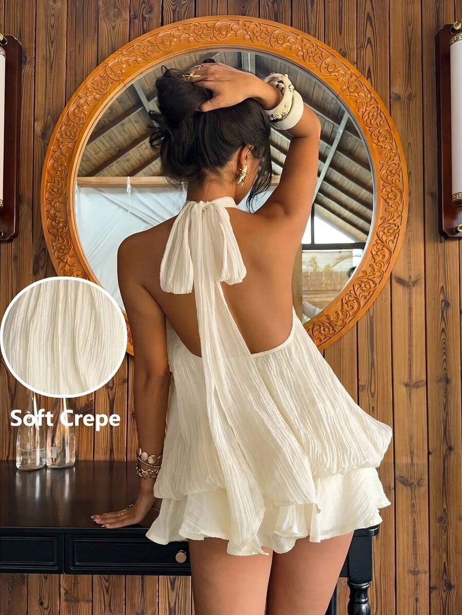 Saoirse™ | Contrast Lace Halter Mini Dress