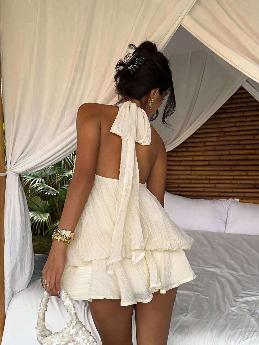 Saoirse™ | Contrast Lace Halter Mini Dress