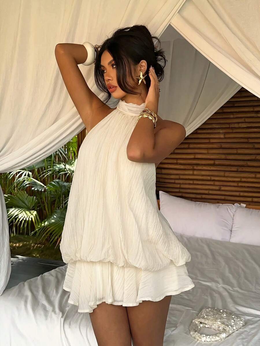 Saoirse™ | Contrast Lace Halter Mini Dress