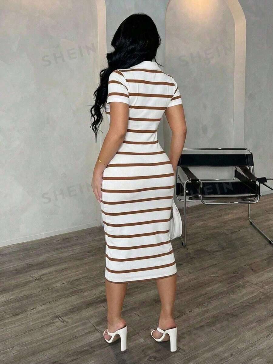 Cosima™ | Striped Polo Midi Dress