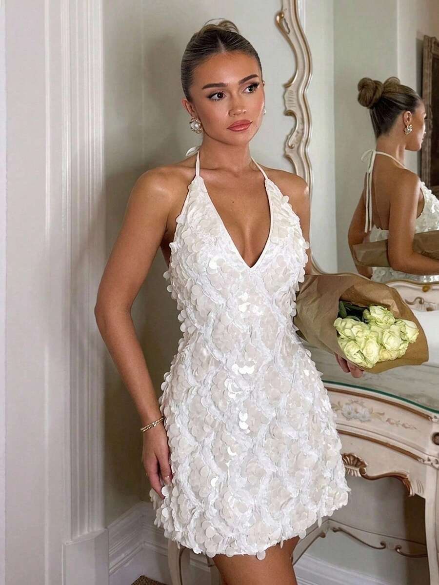 Freya™ | Sequin Halter Mini Dress