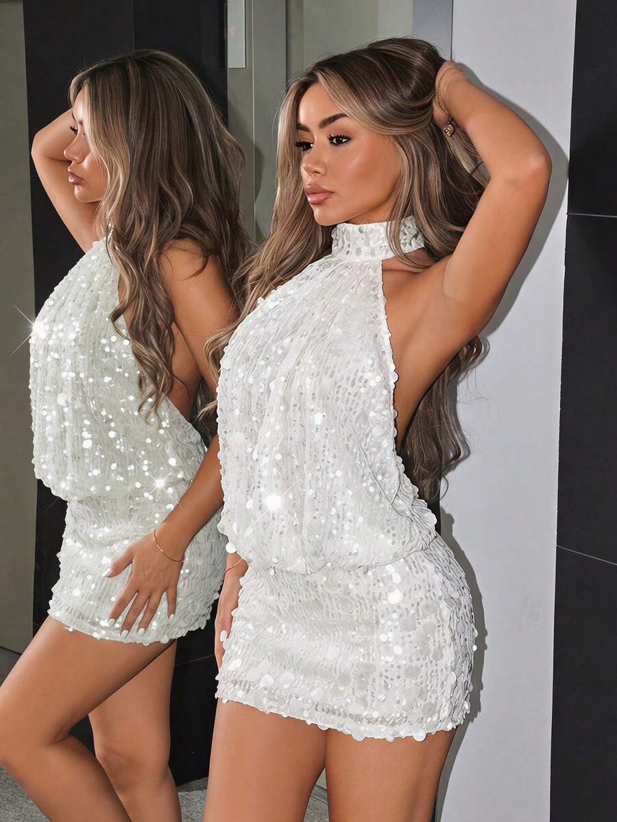 Leona™ | Draped Halter Bodycon Mini Dress