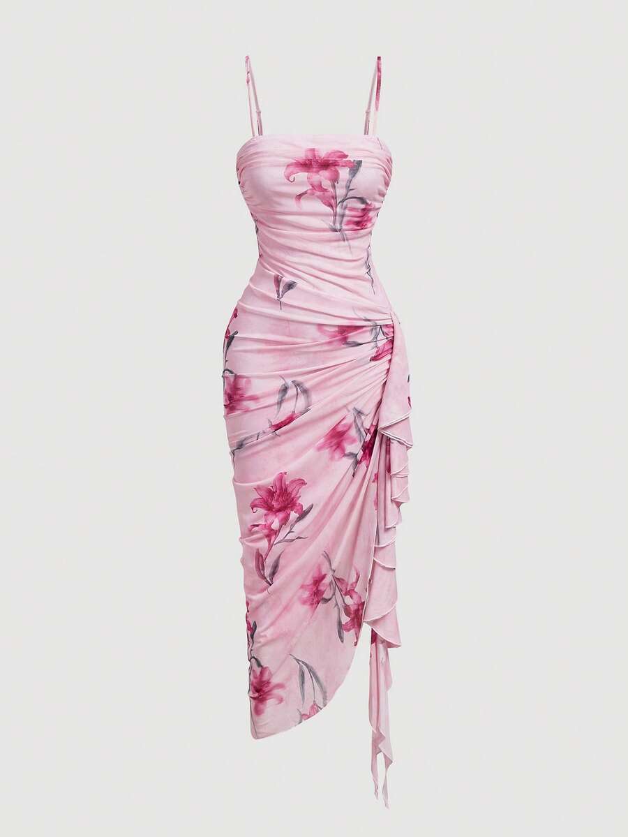 Anika™ | Ruffle Hem Floral Midi Dress