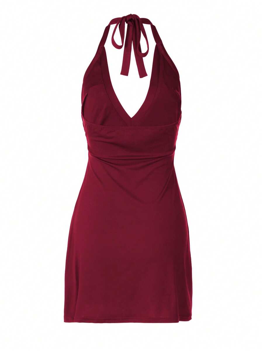 Vivian™ | Ruched V-Neck Mini Dress