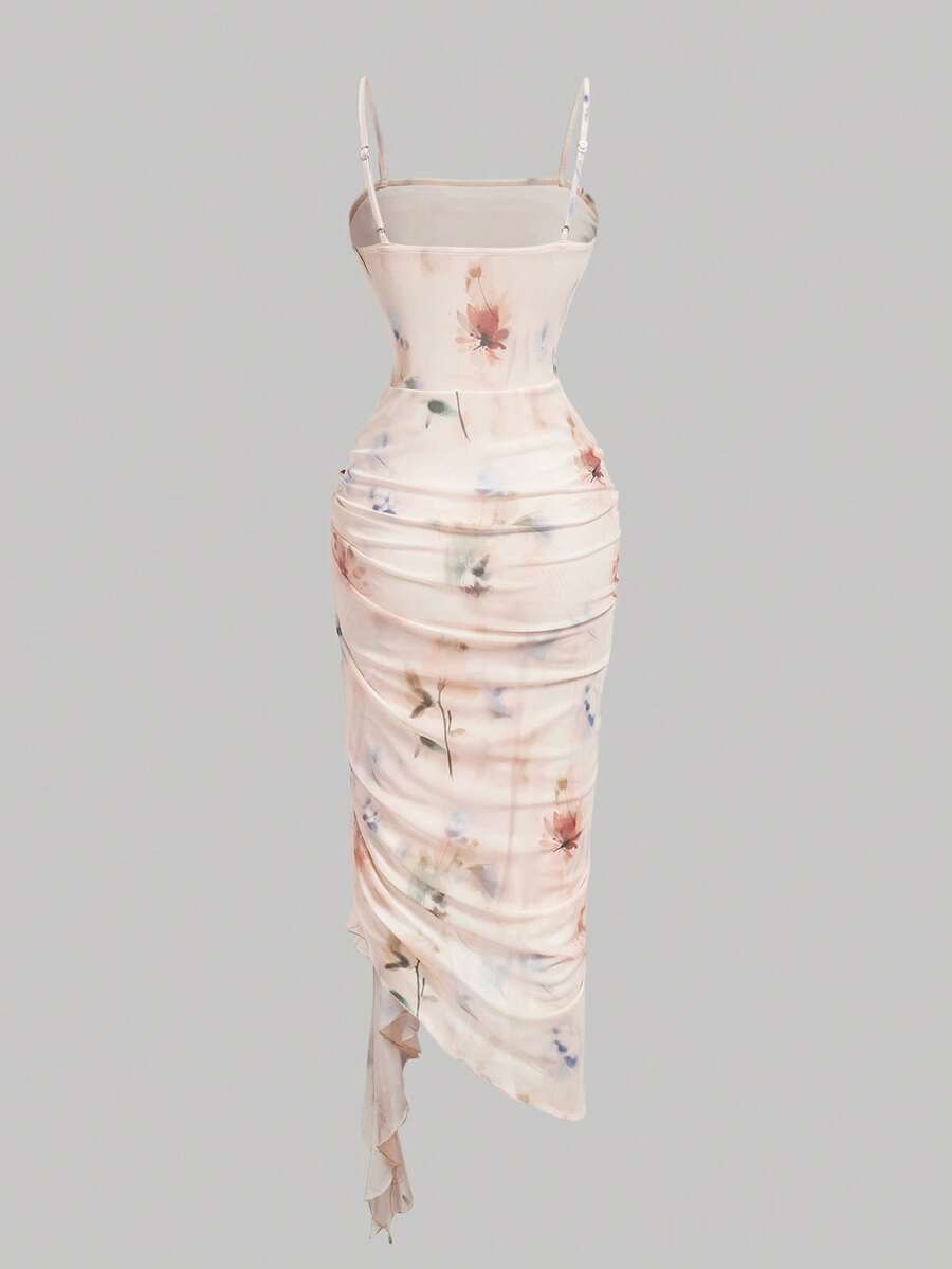 Anika™ | Ruffle Hem Floral Midi Dress