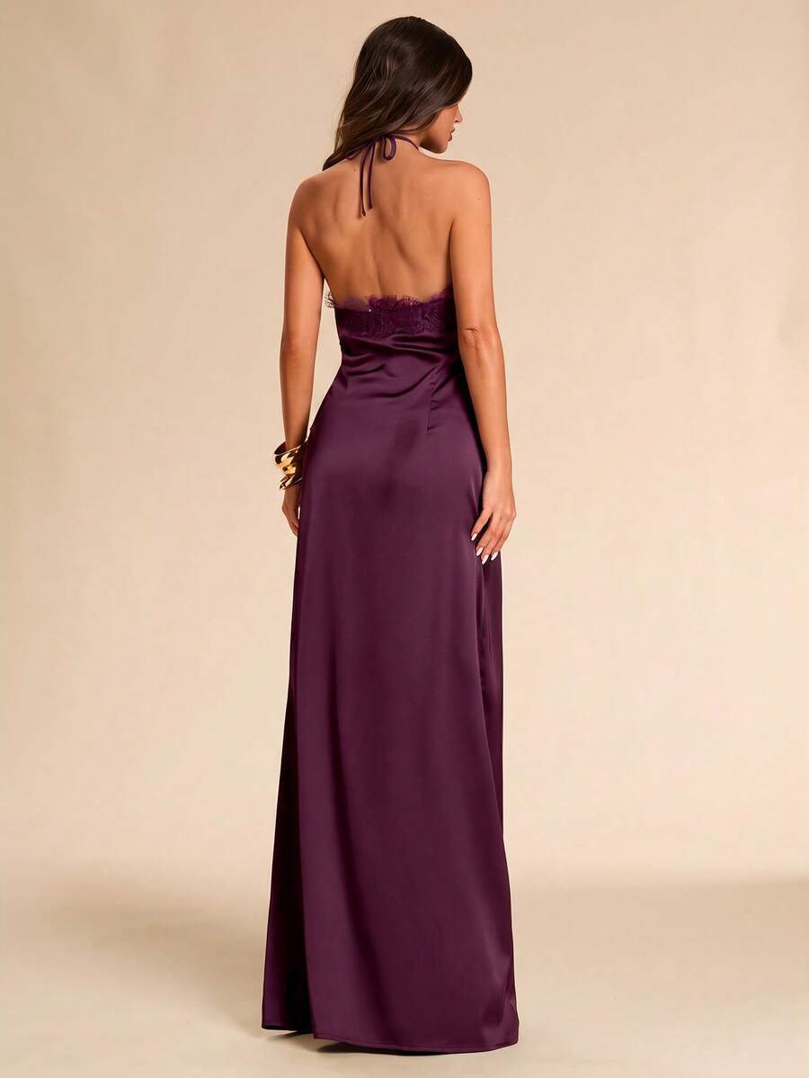 Giselle™ | Halter Lace Maxi Dress
