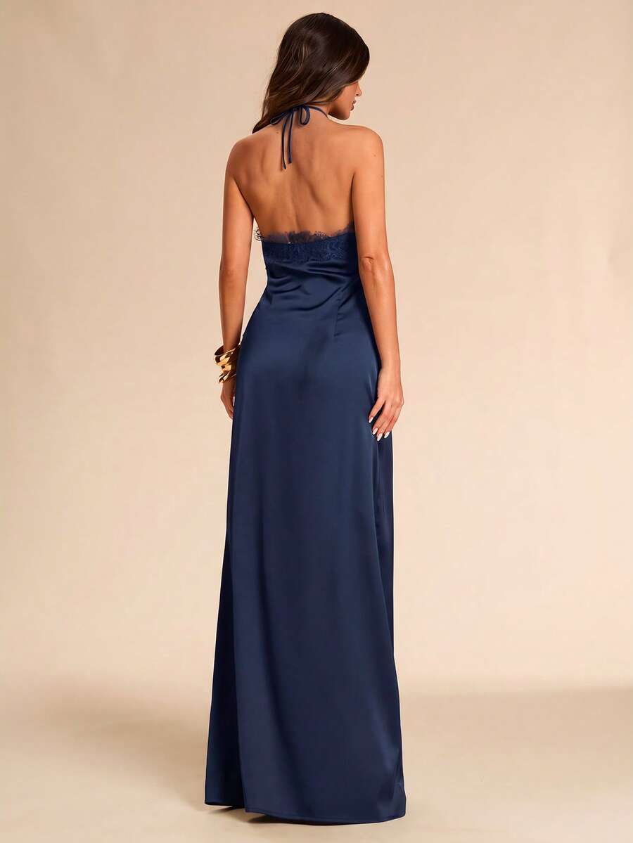 Giselle™ | Halter Lace Maxi Dress