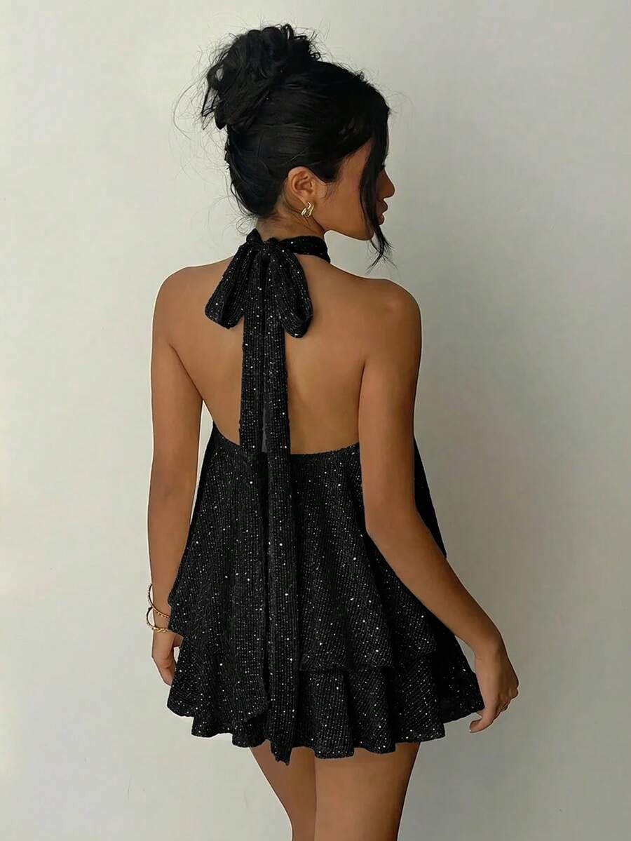 Saoirse™ | Contrast Lace Halter Mini Dress
