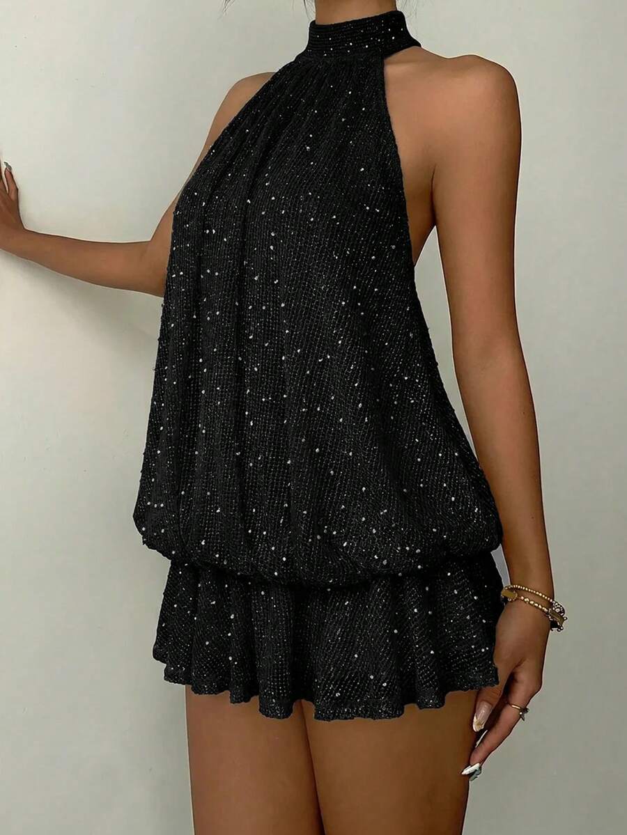 Saoirse™ | Contrast Lace Halter Mini Dress