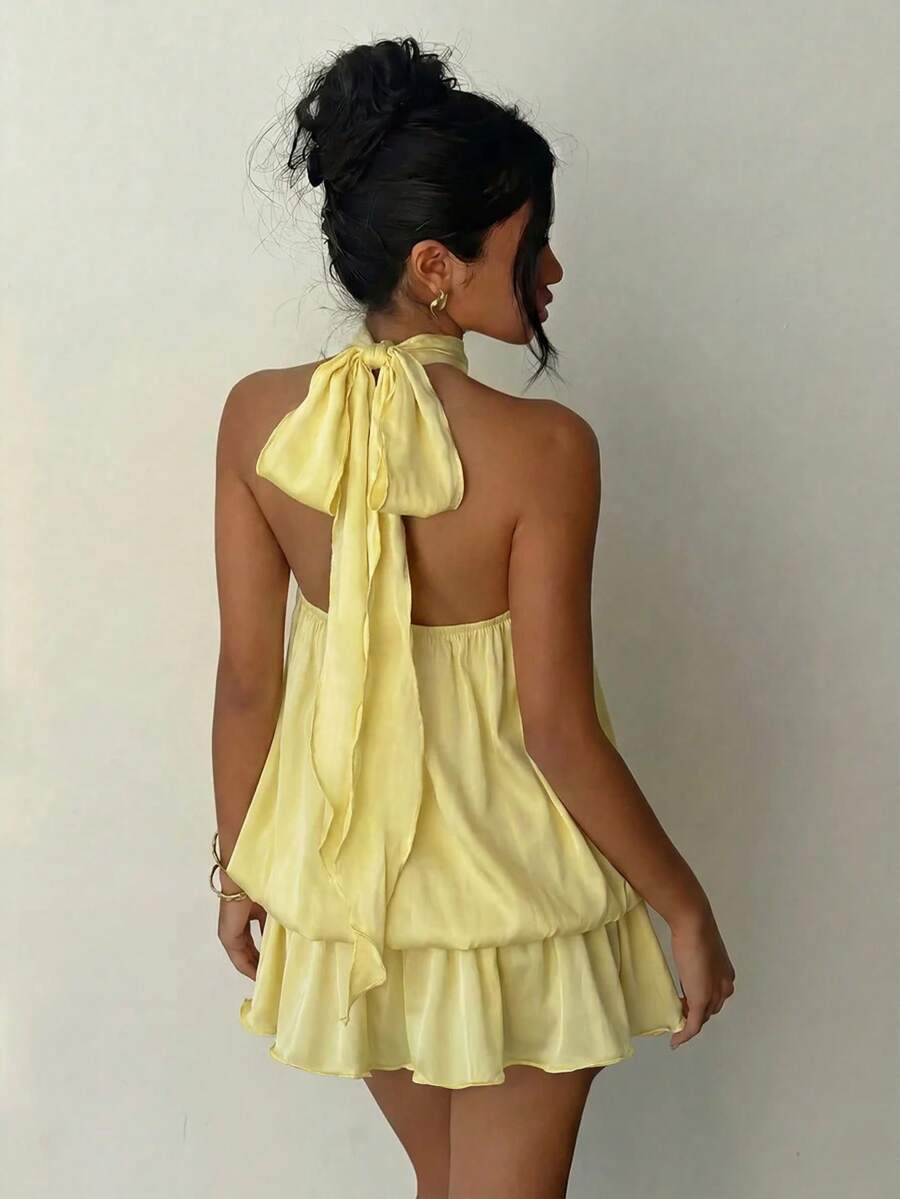 Saoirse™ | Contrast Lace Halter Mini Dress