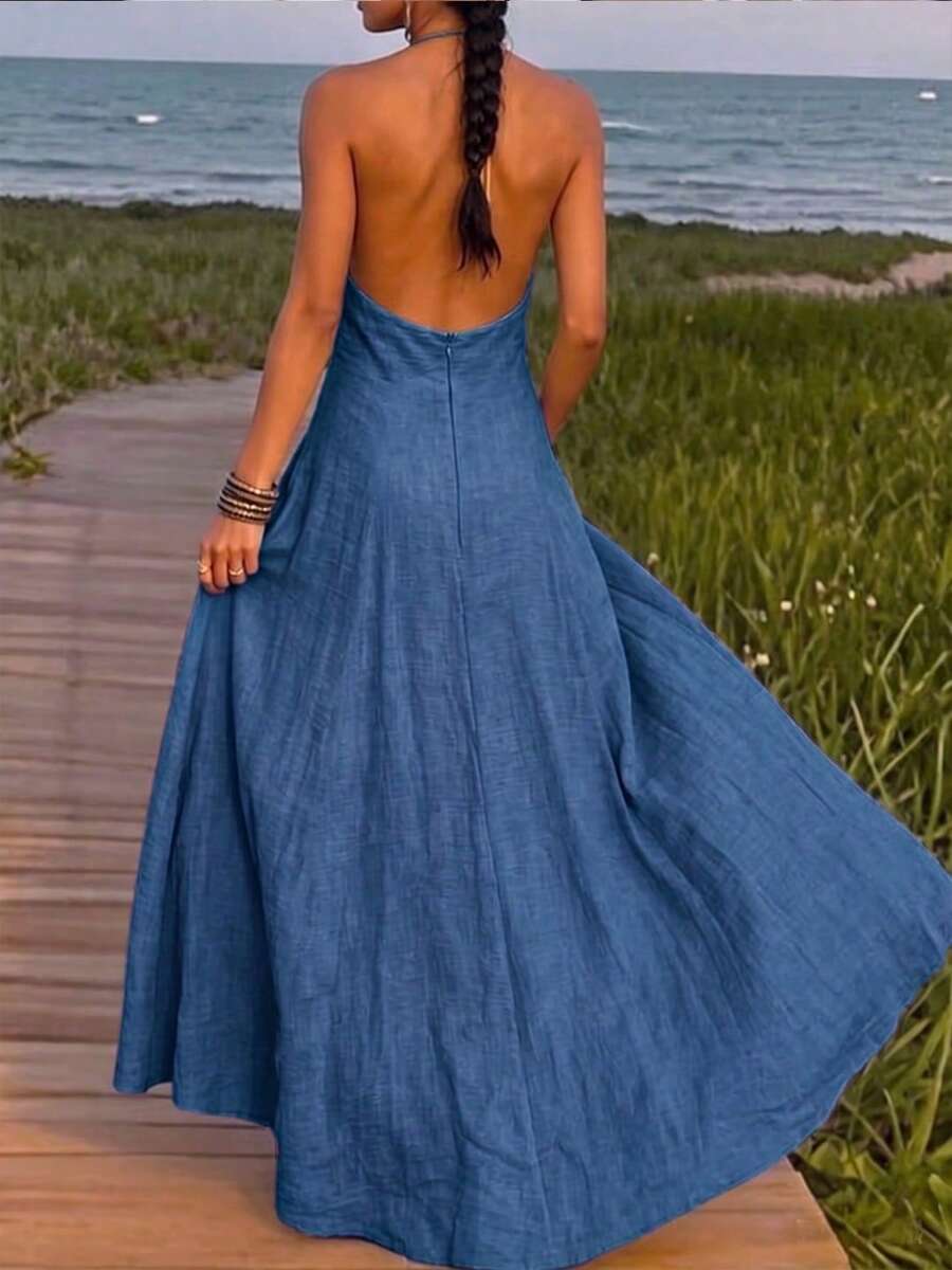 Greta™ | Halter Pocket Maxi Dress