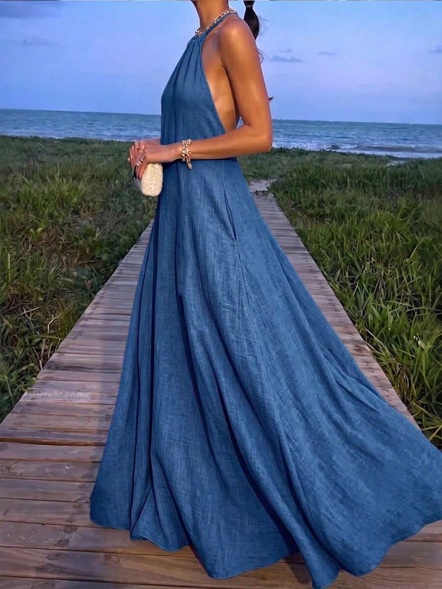 Greta™ | Halter Pocket Maxi Dress