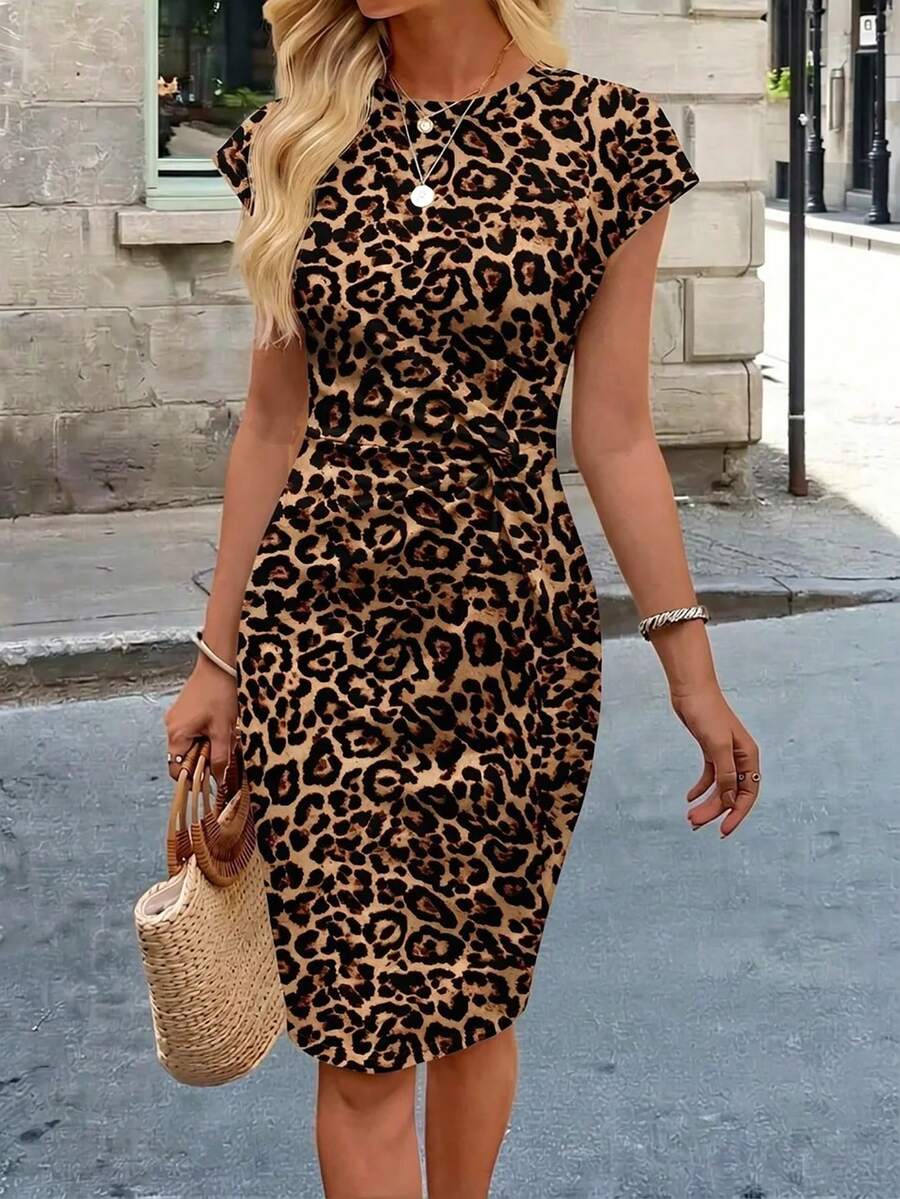 Linnea™ | Twist Print Batwing Midi Dress