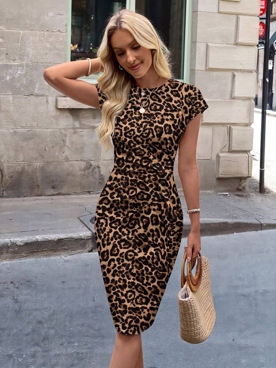 Linnea™ | Twist Print Batwing Midi Dress