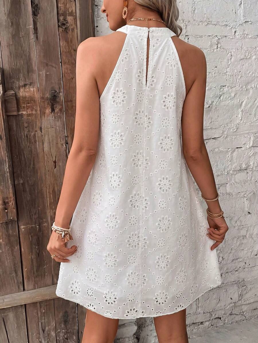 Henley™ | Eyelet Keyhole Halter Mini Dress