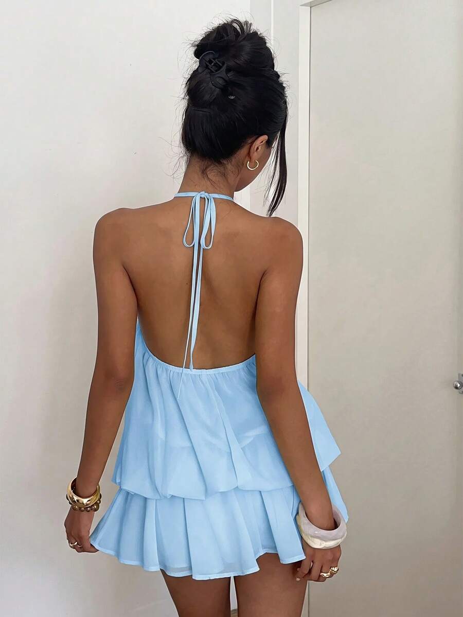 Saoirse™ | Contrast Lace Halter Mini Dress