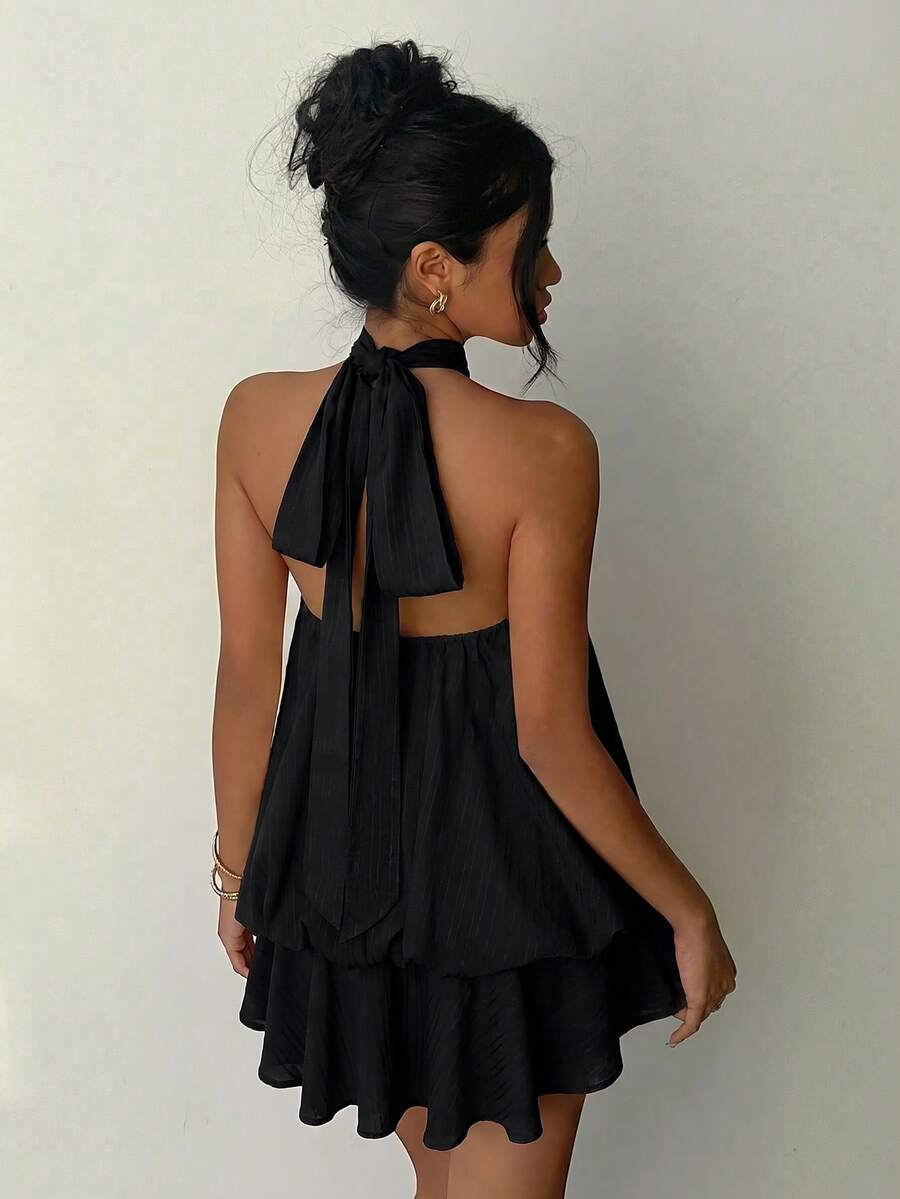 Saoirse™ | Contrast Lace Halter Mini Dress